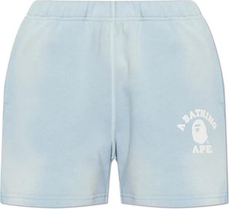A Bathing Ape Logo Shorts - Dames - Bermuda - Blauw - S - Katoen - Korte Broeken