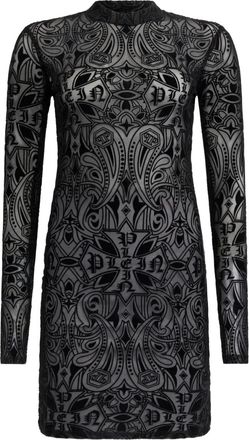 Philipp Plein Abito corto a maniche lunghe - Nero