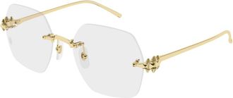 Cartier Sunglasses, unisex, Yellow, Size: 54 MM Geometric Frame Glasses