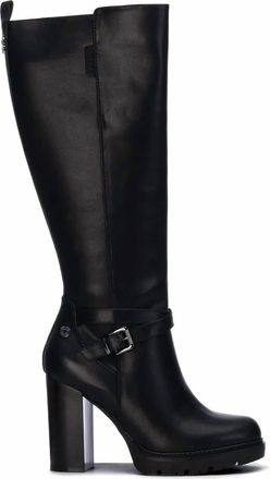 Refresh Womens Casual Heeled Tall Boots In Black