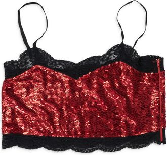 Ashish RED SEQUIN TANK TOP