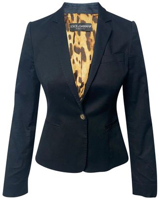 Dolce & Gabbana Leopard Print Lined Blazer, Size Fr, 36 (Authentic Pre-Loved)