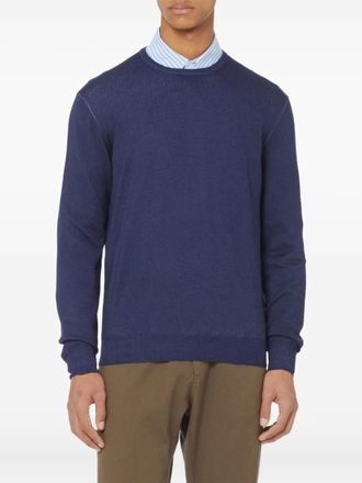 Gran Sasso crew-neck cotton sweater - Blue