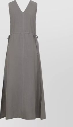 PESERICO twill midi dress sleeveless v neckline