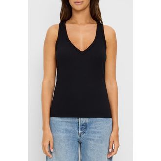 Michael Stars Ivara Racerback Rib Tank in Black at Nordstrom, Size X-Small