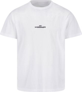Maison Margiela White Logo Embroidered Cotton T-Shirt