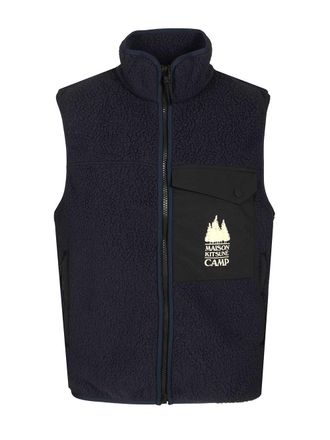 Maison Kitsuné Fleece Vest Giacche Blu-Uomo