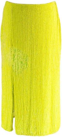 Retrof&ecirc;te Neon Green Sequin Midi Skirt Size S