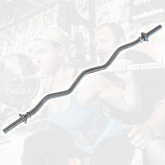 Trade Shop Trade Shop - Bilanciere Curl Curvo Ez Ondulato Da 120cm Filettatura Ferma Dischi Frenchpress