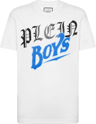 Philipp Plein slogan-print cotton T-shirt - men - Cotton - S - White