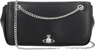 Vivienne Westwood Rectangular Shoulder Bag with Silver-tone Chain and Logo Emblem