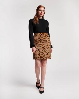 Frances Valentine Blaine Slim Fit Mini Skirt In Cheetah Print