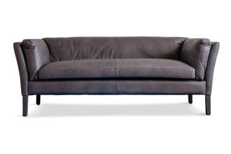 PIB Sof&aacute; de 3 plazas de cuero de grano completo gris