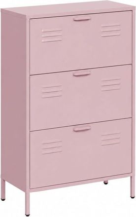 Mobili Rebecca Zapatero 3 puertas en acero rosa 125x80x26