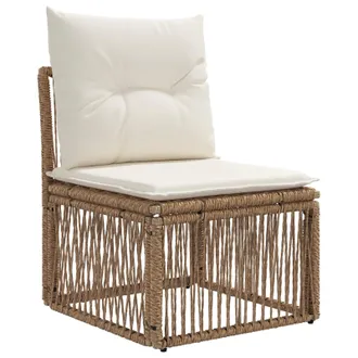 vidaXL Unit&agrave; Divano Senza Braccioli Beige Polyrattan Vidaxl