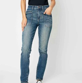 Judy Blue High Rise Pork Chop Pockets Jean In Blue
