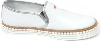 Hogan Floral Slip-On Schoen - Dames - Sneakers - Wit - 38 1/2 EU - Leer - Schoenen