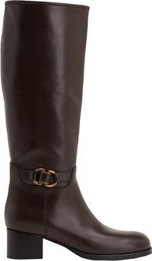 8 by YOOX LEATHER EMBELLISHED SQUARE-TOE HIGH BOOT