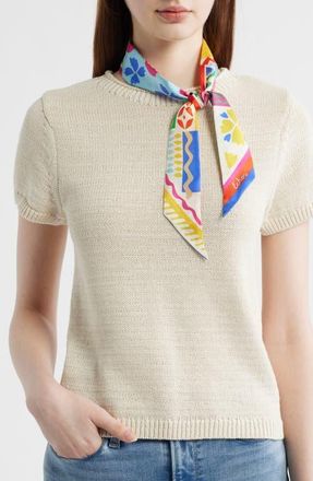 Echo Coastal Collage Silk Ribbon Scarf in White Multi at Nordstrom