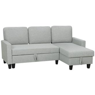 HOMCOM Sof&aacute; cama 197x129x85 cm gris claro