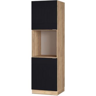 Vicco Armario Para Horno Empotrado Fame-line, Rayas Negras, 60 Cm Abierto