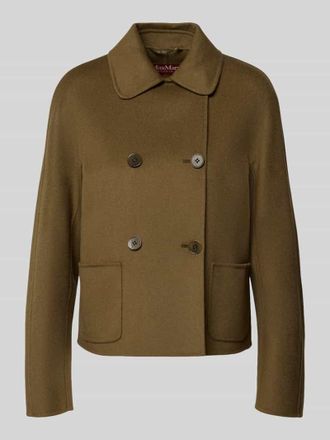 Max Mara Boxy Fit Wolljacke mit Seide- und Kaschmir-Anteil Modell MSTEDEN in Khaki, Größe 34