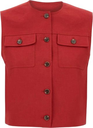 Theory Gilet con bottoni - Rosso