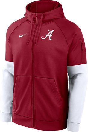 Nike Alabama Primetime Nike Mens Therma-FIT College Full-Zip Hoodie in Red | 02V599MIABN-768