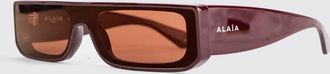 Alaia Rectangular Acetate Sunglasses with Lettering Logo