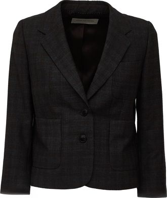 Dries Van Noten Bamis Abstract Check Wool Single-Breasted Blazer