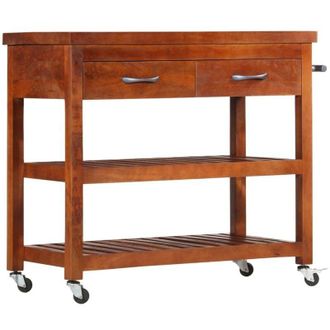 vidaXL Vidaxl - Carrito De Cocina De Madera Maciza De Acacia 100x48x89 Cm