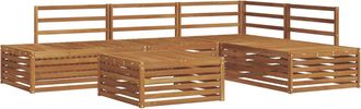 vidaXL Conjunto De Sof&aacute;s De Exterior 5 Pieza Natural Vidaxl