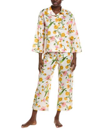Natori Solene Cotton Sateen Notch PJ Set