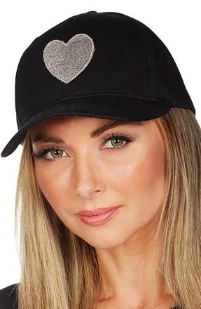 Lauren Moshi Bay Silver Heart Hat in Black at Nordstrom