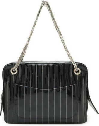 Chanel Black Leather Shoulder Bag Tote Bag (Pre-Owned)