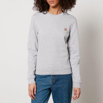 Maison Kitsuné Womens Kitsune Fox Head Patch Regular Sweatshirt in Light Grey Cotton - Size X-Small