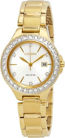 Citizen Silhouette Crystal Silver Dial Gold-tone Mens Watch FE1192-58A