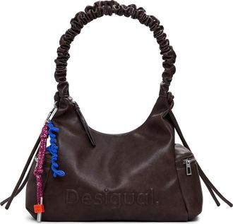 Desigual Faux Leather Shoulder Bag in Dark Brown at Nordstrom