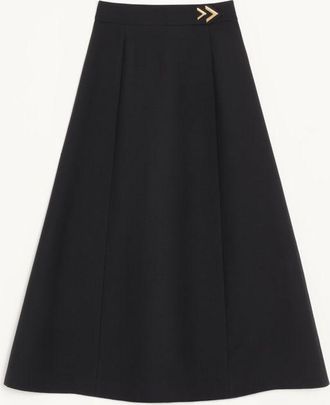 Valentino CREPE COUTURE MIDI SKIRT Woman BLACK 36