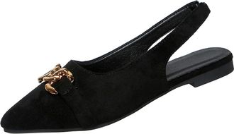 Generic Slingback Shoes for Women Casual Slip On Flats Pointed Toe Solid Color Stylish Elegant Breathable Classic Comfy Court Shoes Work Daily