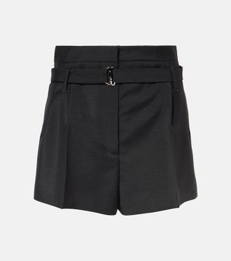 Prada Belted mohair and wool shorts
