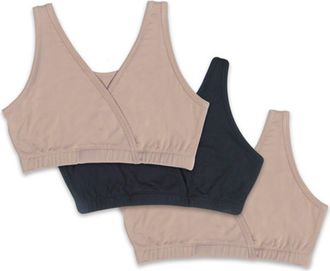 Everly Grey Paisley During & After 3-Piece Maternity/Nursing Sleep Bras in Latte at Nordstrom, Size Small A