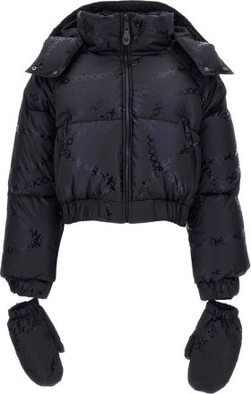 Versace Jeans Couture 75Hau 402 Donsjas - Dames - Gewatteerde jassen - Zwart - M - Leer - Jassen