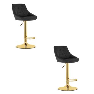 OEM Taburete Kast - Terciopelo Negro / Base Dorada X 2