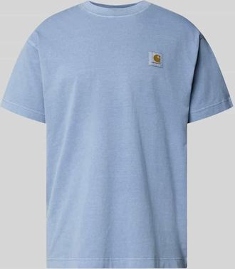 Carhartt Work in Progress T-Shirt mit Label-Detail Modell Nelson in Hellblau, Gr&ouml;&szlig;e XXL