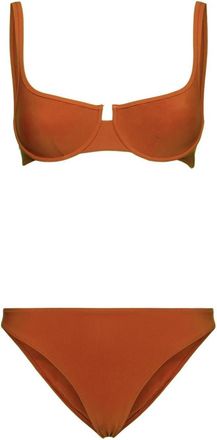 Lido Brown Solid Swimwear