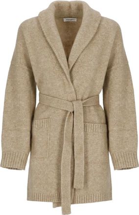 KANGRA Abrigo de lana y cachemira - Knitwear - Mujer - Beige - S