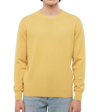 Brunello Cucinelli Yellow Solid Crew Neck Sweater