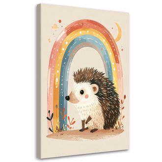 Feeby Cuadro Sobre Lienzo, Erizo Arco&iacute;ris Animales Del Bosque, 70x100