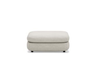 Castlery Fable Side Ottoman Customized, Performance Linen Weave, Sand, Spill Resistant, Ultra Deep Seats for Grey